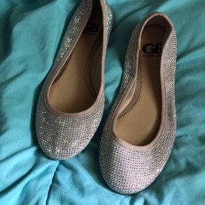 Gianni Bini Sparkly pink flats with rhinestones7.5
